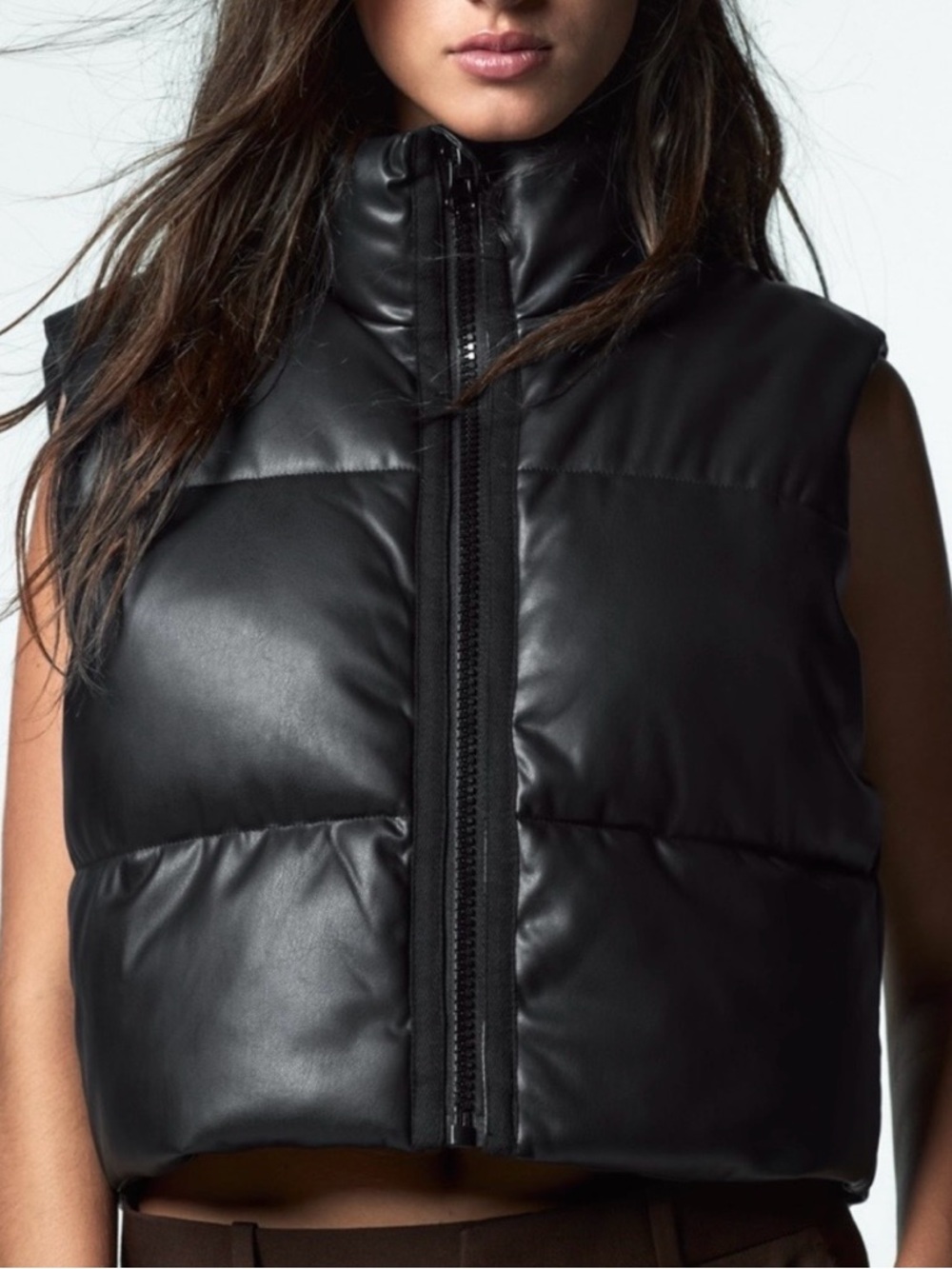 NWT, ZARA faux leather vest, size L